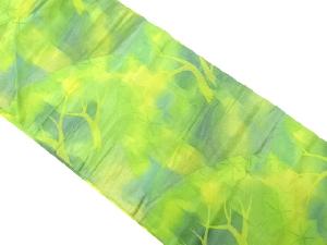 流水に楓模様織り出し　暈し　名古屋帯